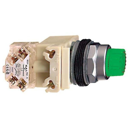 Schneider Electric 9001K2L1GH13 Illuminated Push Button, 30 mm, SPDT, Green