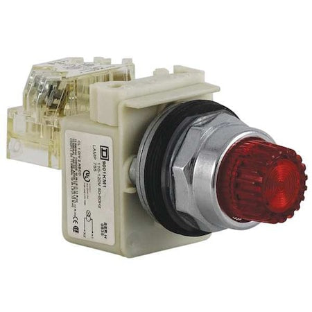 Schneider Electric 9001K2L1RH13 Illuminated Push Button, 30 mm, 1NO/1NC, Red