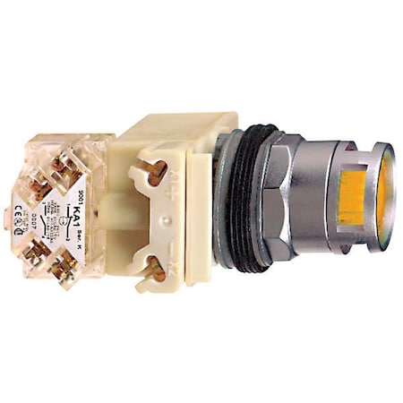 Schneider Electric 9001K3L35LYAH13 Illuminated Push Button, 30 mm, SPDT, Amber
