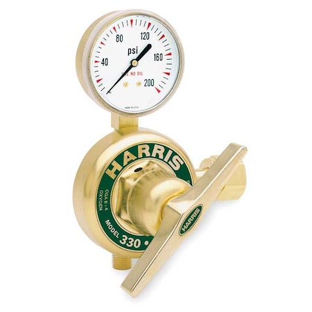 Harris 330-125-320 Gas Regulator, Carbon Dioxide, Single Stage, 0.825