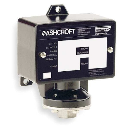 Ashcroft B424VXCYLM400 Pressure Switch, Standard, SPDT, 4 Ports, 1/4