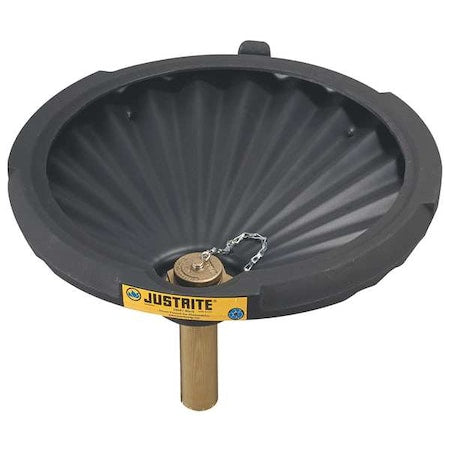 Justrite 28681 DrumFunnel, 3.25 in H, Black, Polyethylene