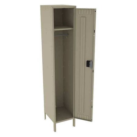 Tennsco STK-151872-1SD Wardrobe Locker, 15 in W, 18 in D, 78 in H, (1) Tier, (1) Wide, Sand