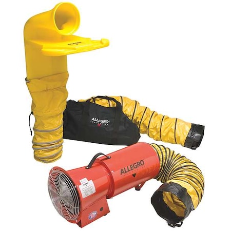 Allegro Industries 9520-06M Confined Space Fan Kit, Orange, 13 5/8