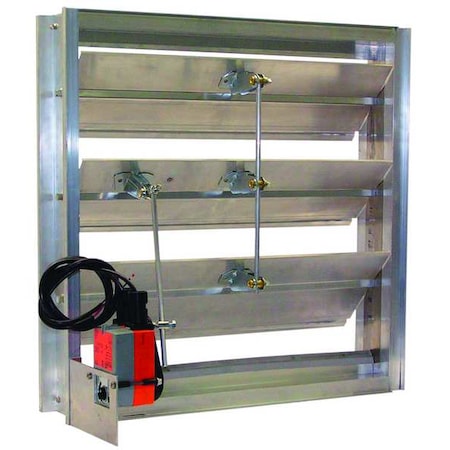 DAYTON 5NKK5 Flanged Frame Motorized Damper, 100-240V