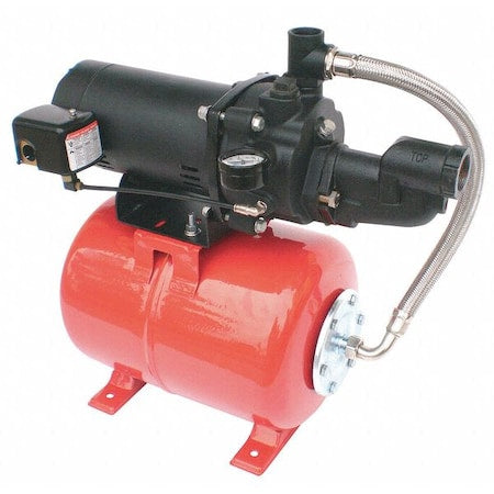 DAYTON 5UXK9 Shallow Well Jet Pump System, 115/230V AC, 6 gal