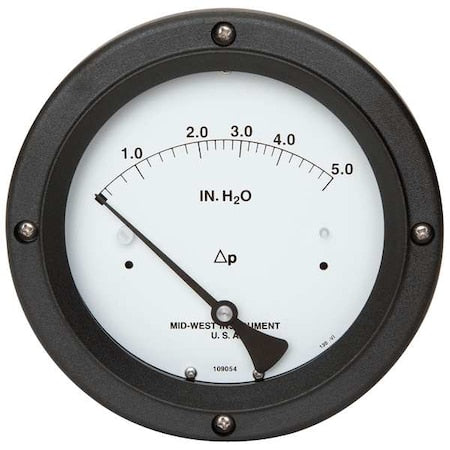 Midwest Instrument 130-0113 Pressure Gauge, 0 to 5 In H2O