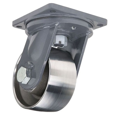 Hamilton S-MD-84FST-4SL Plate Caster, Swivel, Forged Steel, 8 in, 17,000 lb