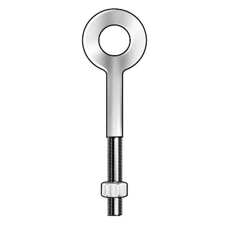 KEN Forging N2016-12 Eye Bolt Without Shoulder, 2-4-1/2, 12 in Shank, 3-1/4 in ID, Steel, Galvanized