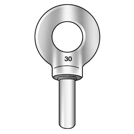 KEN Forging K2037-BLANK Eye Bolt With Shoulder, Unthreaded, 5 in Shank, 4 in ID, Steel, Plain