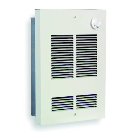 DAYTON 5ZK68 Compact Electric Wall Mount Heater, 14-1/2 in H Grille, Recessed, 1500W, 120V AC, 1-Phase, White