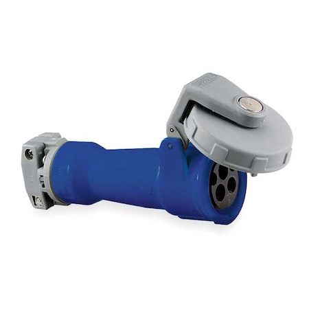Hubbell Wiring Device-Kellems HBL460P9V05 Pin & Sleeve Plug, 60 A, 250V AC, Three Phase, 3 Pole, IEC Grounding, Blue, NEMA 4X
