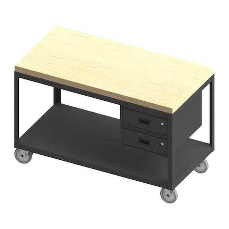 Durham MFG HMT-3060-2-MT-2DR-95 Workbenches, Butcher Block, 60