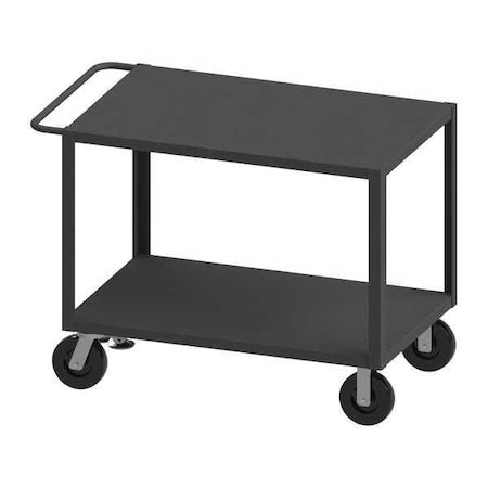 Westward HET-3048-2-5K-FL-95W Utility Cart with Flush Metal Shelves, Steel, 5,000 lb Load Capacity, 2 Shelves, 54 1/2 in L