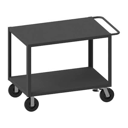 Westward HET-2460-2-5K-FL-95W Utility Cart with Flush Metal Shelves, Steel, 5,000 lb Load Capacity, 2 Shelves, 66 1/2 in L