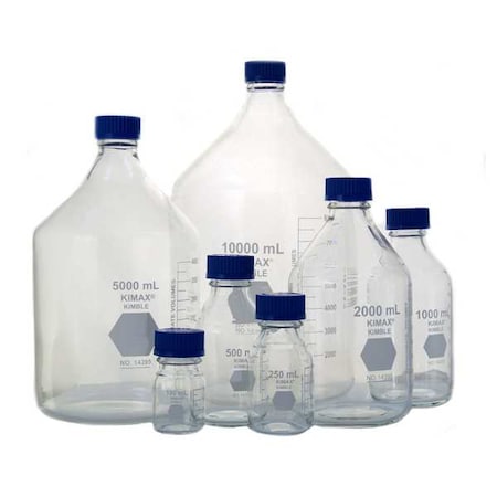 Kimble Chase 14395-5000 Media Bottle, Borosilicate Glass, 330 mm H