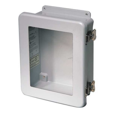 Wiegmann HW-J80604CHTLW Twist Latch Electrical Enclosures, 7.73 in H, 4.45 in D, 6 in W, 1, 12, 3R, 4X, 6P, Fiberglass