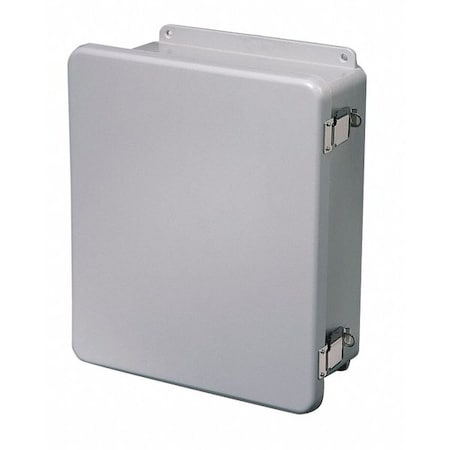 Wiegmann HW-J141206FCHQR Padlockable Hasp Electrical Enclosures, 13-1/2 in H, 5.94 in D, 12 in W, 1, Fiberglass