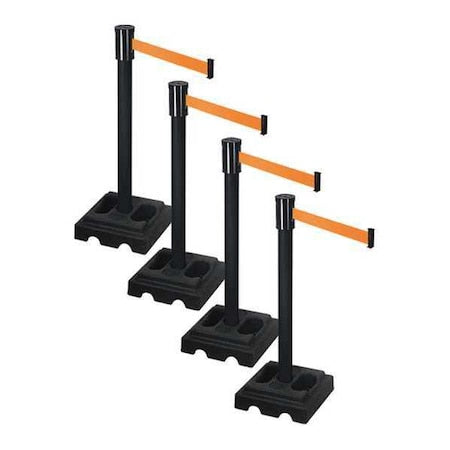 Retracta-Belt PSBA322PSB-OR Barrier Systems, Orange, 15 ft Length, 37 in Post Height