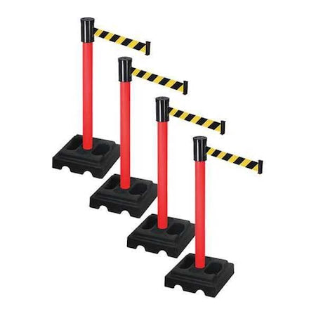 Retracta-Belt PSBA322PRD-BYD Barrier Systems, Black/Yellow, 15 ft Length, 37 in Post Height