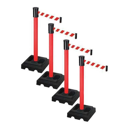 Retracta-Belt PSBA322PRD-RWD Barrier Systems, Red/White, 15 ft Length, 37 in Post Height