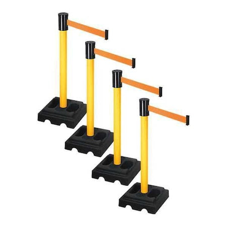 Retracta-Belt PSBA322PYW-OR Barrier Systems, Orange, 15 ft Length, 37 in Post Height