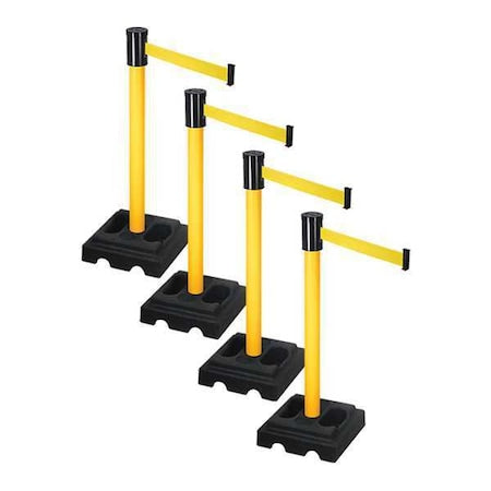 Retracta-Belt PSBA322PYW-YW Barrier Systems, Yellow, 15 ft Length, 37 in Post Height