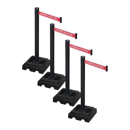Retracta-Belt PSBA302PSB-AAO Barrier Systems, 10 ft Length, 40 in Post Height, Authorized Access Only