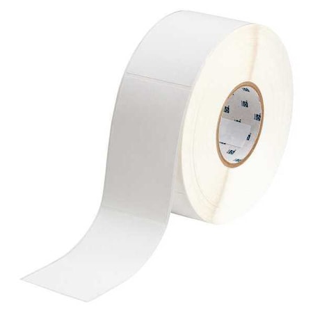 Brady J50-260-2595 Precut Label Roll, 3 11/32 in Label W, 2 11/64 in Label H, 340 Labels per Roll, White