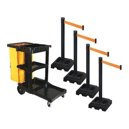 Retracta-Belt PSBK302PSB-OR Barrier Systems, Orange, 10 ft Length, 40 in Post Height