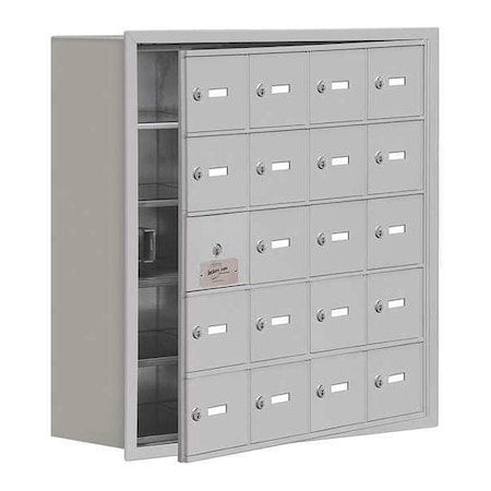 Salsbury Industries 19158-20ARK Cell Phone Locker, 29 1/4 in W, 8 3/4 in D, 29 3/4 in H, (4) Wide, (5) Tier, Silver