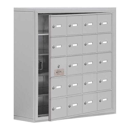 Salsbury Industries 19158-20ASK Cell Phone Locker, 30 1/2 in W, 9 1/4 in D, 31 in H, (4) Wide, (5) Tier, Silver