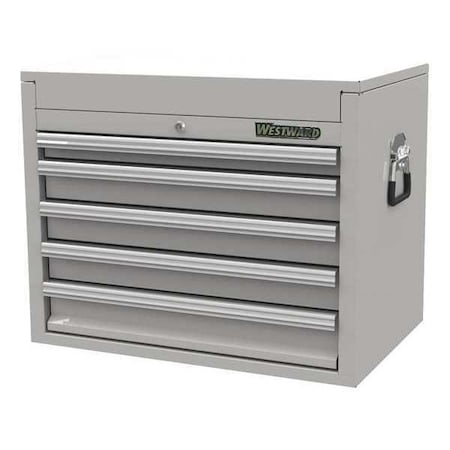 Westward 53RH47 Top Chest, 5-Drawers, Stainless Steel Silver, 26