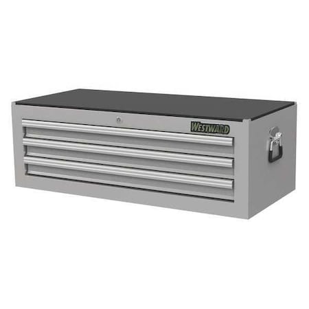 Westward 53RH51 Intermediate Chest, 3-Drawers, Stainless Steel Silver, 43