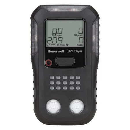 Honeywell BW BWC4-B-A Multi-Gas Detector, Audible, Vibrating, Visual, LCD, 2 yr Battery Life