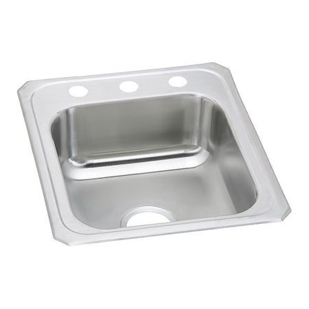 Elkay CR17213 Kitchen Sink, Top Mount Mount, 3 Hole, 14