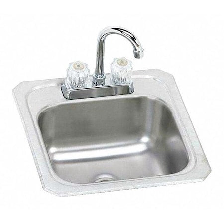 Elkay BCRA150C Bar Sink 12 in x 10 in, 1, 2, Drop-In, 20 ga. 304 Stainless Steel