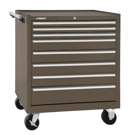 Kennedy 348XB K2000 Series Rolling Tool Cabinet, 8 Drawer, Brown, Steel, 34 in W x 20 in D x 39 in H