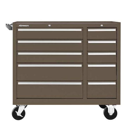 Kennedy 310XB K1800 Series Rolling Tool Cabinet, 10 Drawer, Brown, Steel, 39-1/2 in W x 18 in D x 35 in H