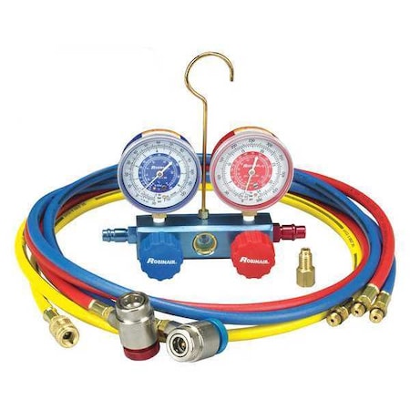 Robinair 41234 Manifold Gauge Set, 6 ft L, 3 1/8 in Gauge