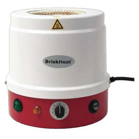Briskheat HM0500MC1 Heating Mantle, Metal-Housed, 120V, 220W, 500mL, Built-In Controller
