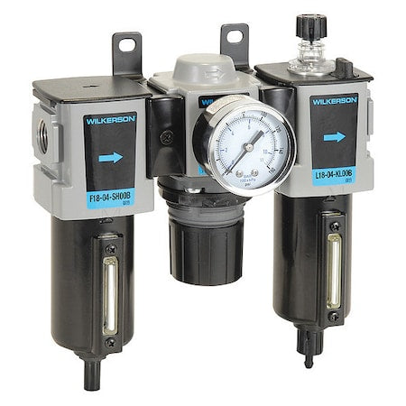 Wilkerson C18-03-FLG0B Filter/Regulator Lubricator, 3 pcs