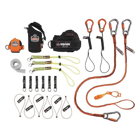 Ergodyne 3185 Tool Tethering Kit, Black/Green/Orange, Length: 48 in