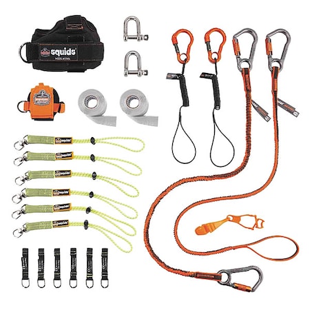 Ergodyne 3186 Tool Tethering Kit, Black/Green/Orange