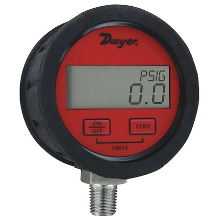 Dwyer Instruments DPGAB-09 Digital Process Pressure Gauge, 0 to 200 psi psi, 3 in Dial, 1/4 in NPT, Bottom Location