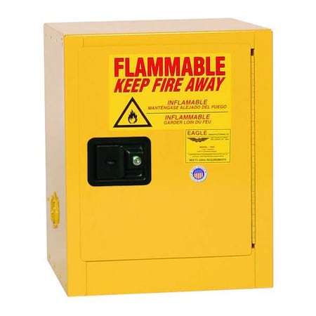 Eagle MFG 1904X Hazardous Material Storage Cabinet, 4 gal, 1 Shelves, Steel, 17 in W x 22 in H x 17 in D, Yellow