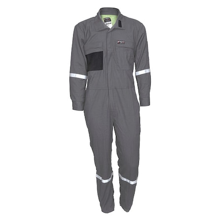 MCR Safety SBC101156T Coverall, 8.9 cal/sq cm ATPV, 3XL, 32 in Inseam, FR Inherent Blend, Zipper