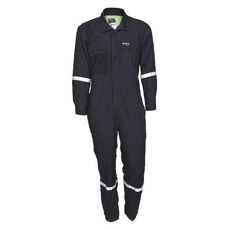 MCR Safety SBC101250T Coverall, 8.9 cal/sq cm ATPV, XL, 32 in Inseam, FR Inherent Blend, Zipper