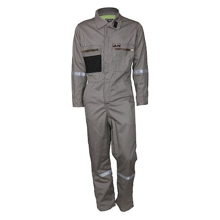 MCR Safety SBC201138T Coverall, 8.7 cal/sq cm ATPV, S, 32 in Inseam, Flame-Retardant 100% Treated Cotton, Zipper