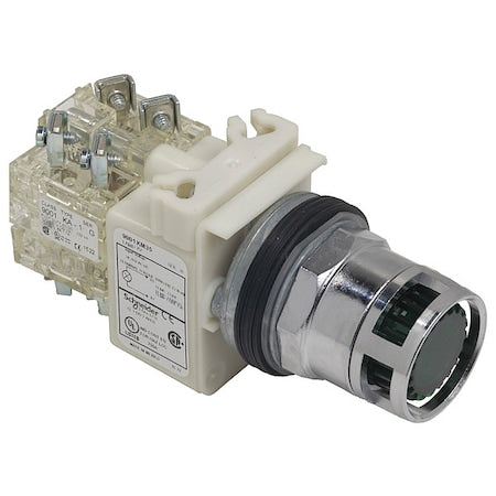 Schneider Electric 9001K3L35GH2Y238 Illum Push Button, FullVolt, Green, 2NO/2NC